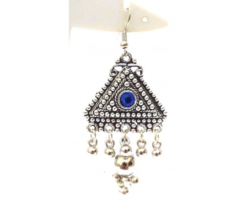 Silver Oxidized Earring Jhumka Jhumki Imitation Ethnic Jewelry Long Dangle 7L4